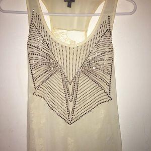 CREAM TOP WITH GOLD BEADING